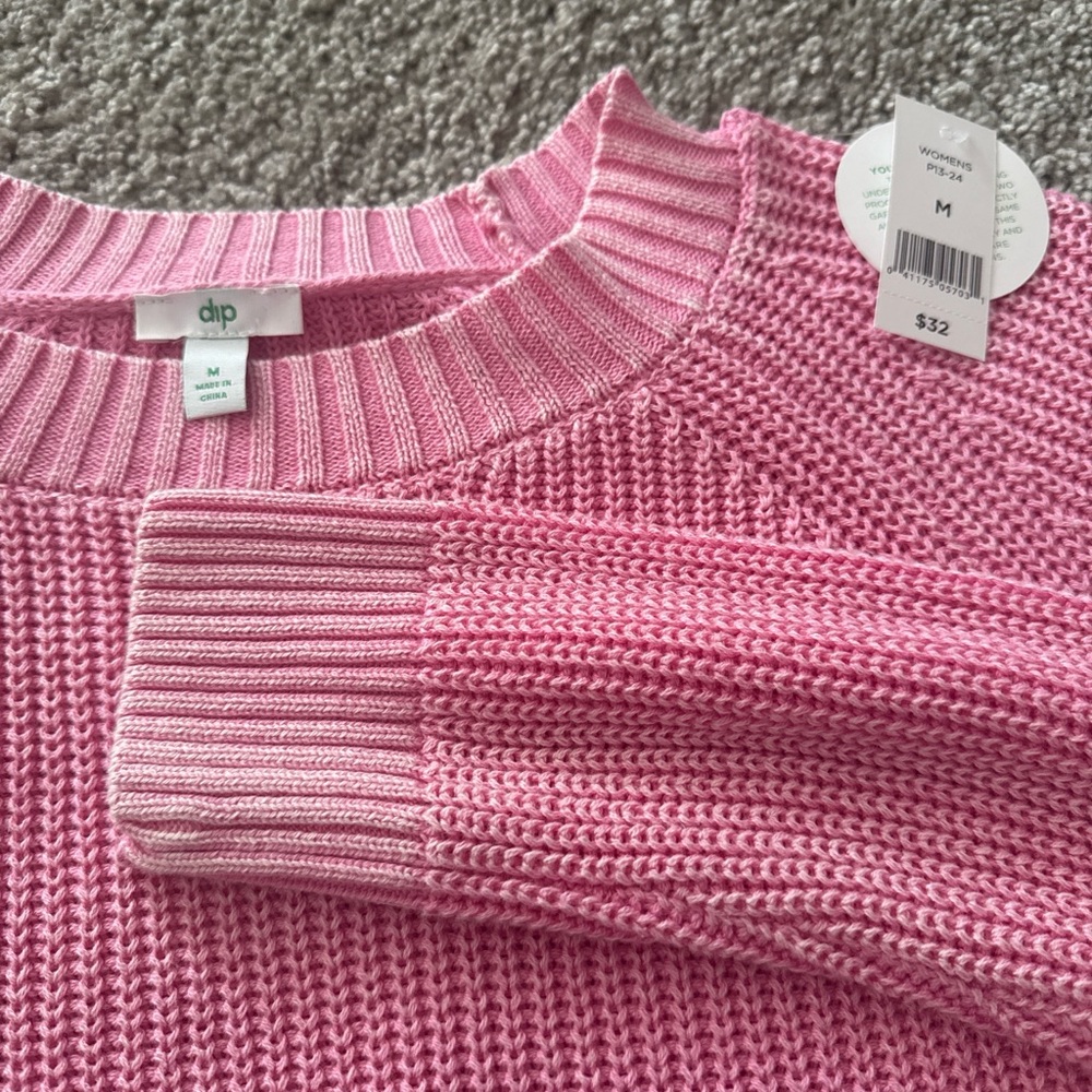 dip Women's Bubblegum Pink Crewneck Knit Sweater